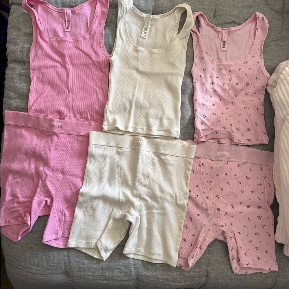 SKIMS Cotton Rib Tank & Boxer Set of 3